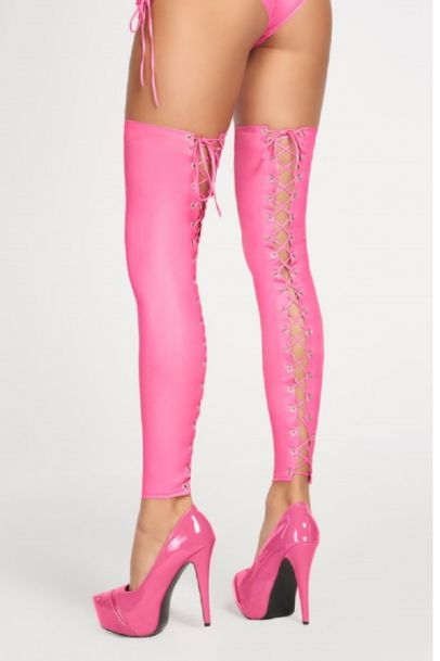 Casma stockings; samostoječe nogavice, pink - 7heaven