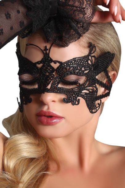 Lace mask 3; čipkasta maska, črna - Livia Corsetti fashion