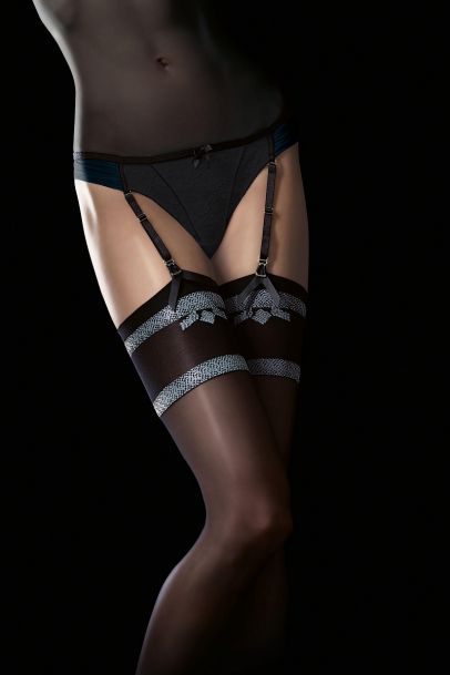 Nasar stockings; seksi nogavice za podvezni pas , črna - Fiore