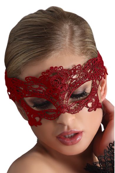 Lace mask 4; čipkasta maska, rdeča - Livia Corsetti fashion