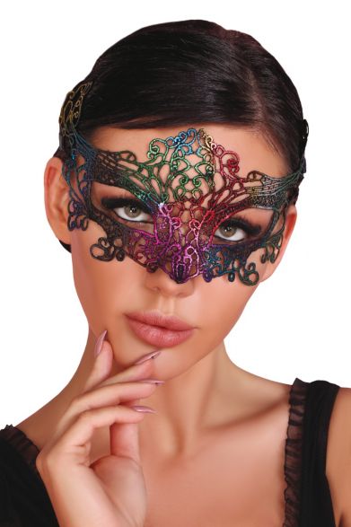 Rainbow lace mask; čipkasta maska - Livia Corsetti fashion